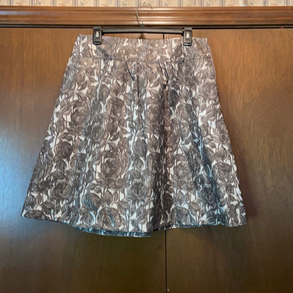 J. Crew Graphite Roses Skirt